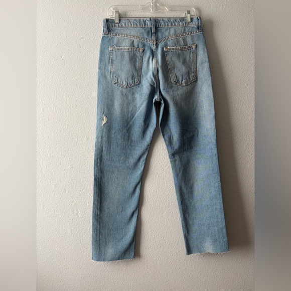 We The Free People Blue Raw Hem High Rise Vixen Cigarette Denim Jeans 29 nwt - Picture 5 of 5